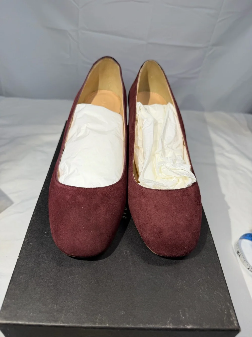 J. Crew Classic Women's Suede Pumps w Stamped Croc Heel. 8Wmn. Vintage Cabernet